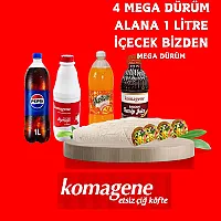 4 Mega dürüm Al 1 lt İçecek Bizden Kampanyası