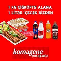 PORSİYON ÇİĞ KÖFTE ( 1 KG )5er sos 10lavaş tam göbek marul, limon 1LT İÇECEĞİNİZİ BELİRTİNİZ.