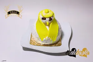 Çikolatalı Yuvarlak Kardan Adam Yaş Pasta