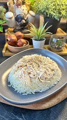 Pilav kaşarlı tavuklu
